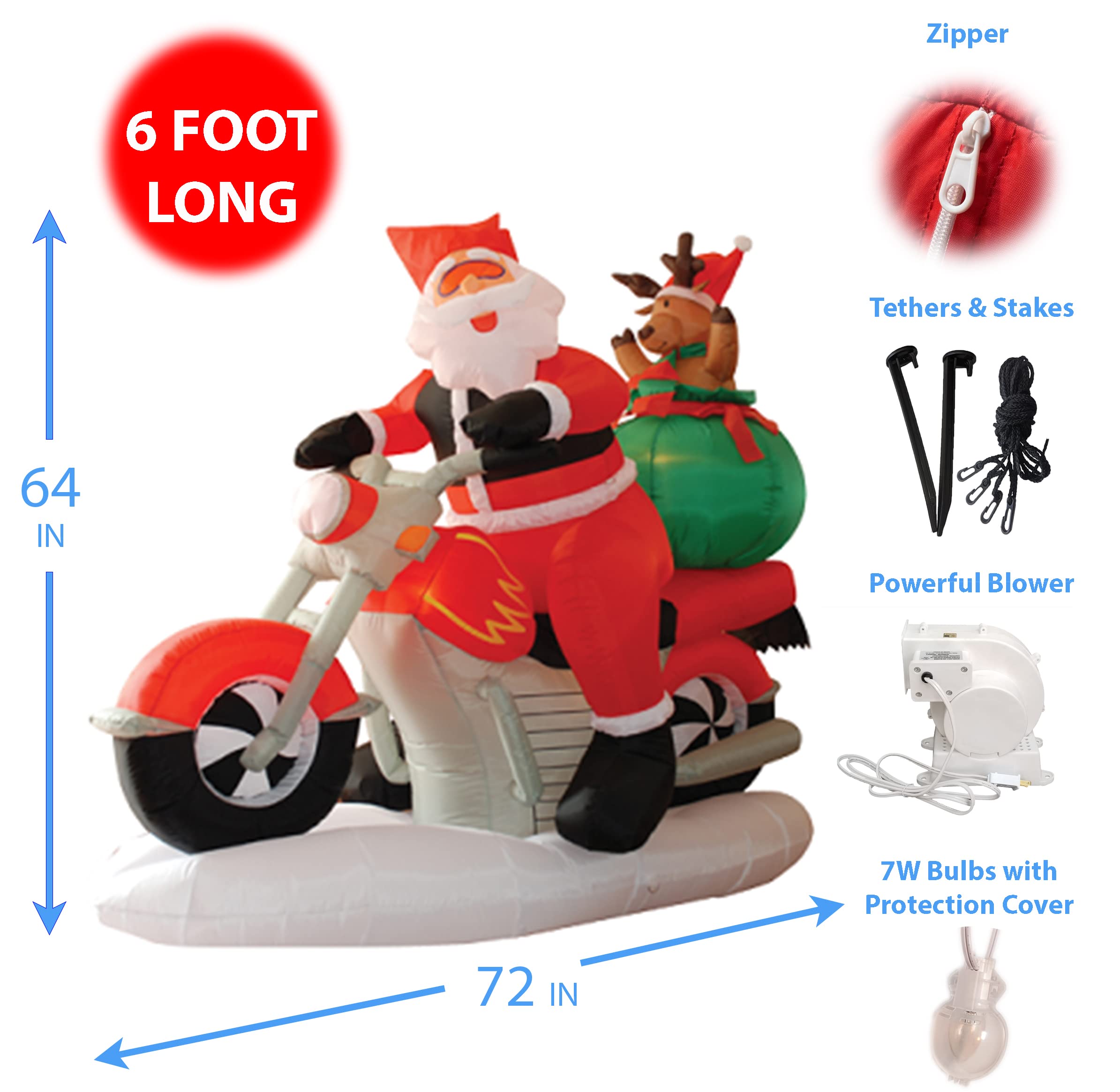 Amazon.co.jp: 長さ6フィートのライト付きクリスマス空気注入式 Amazon.co.jp: 長さ6フィートのライト付きクリスマス空気注入式